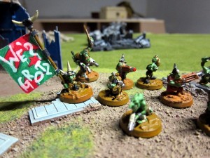 Gretchin huddle up to wave the colors around the home objective!