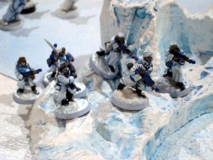 The Valhallans' lead charge on the central objective.