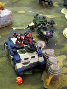Tactical 3 drives their mobile bunker directly on top of the home objective, resecuring it for the glory of the chapter.